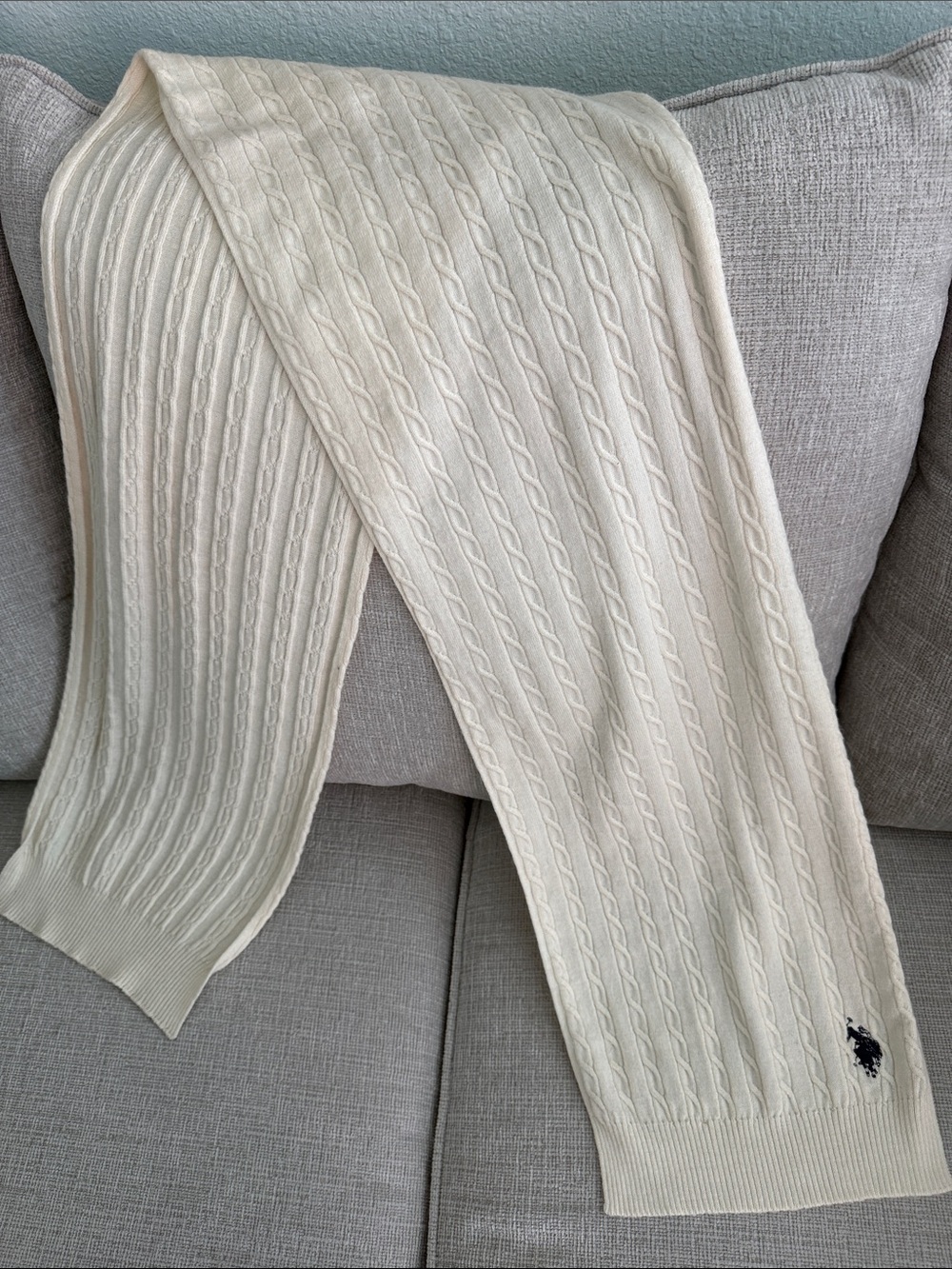 Polo by Ralph Lauren Cream Cable-Knit Crewneck Sweater